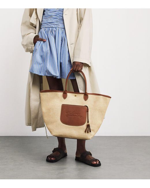 Longchamp Brown Large Le Pliage Basket Bag