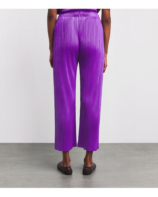 Pleats Please Issey Miyake Purple Monthly Colors August Wide-Leg Trousers