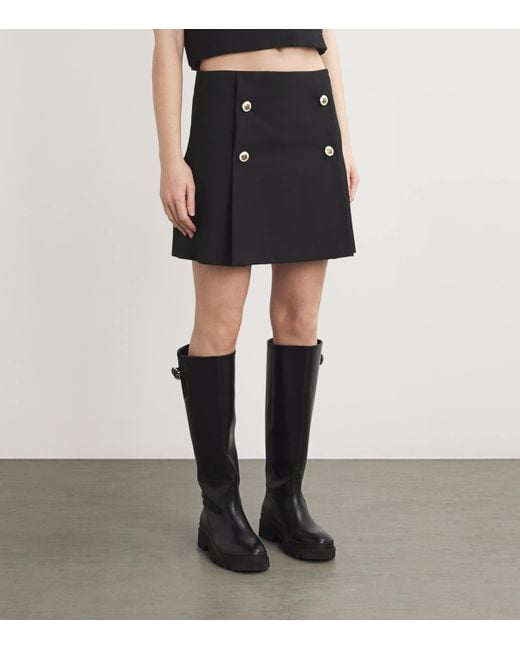 Sandro Black Button-Embellished Mini Skirt