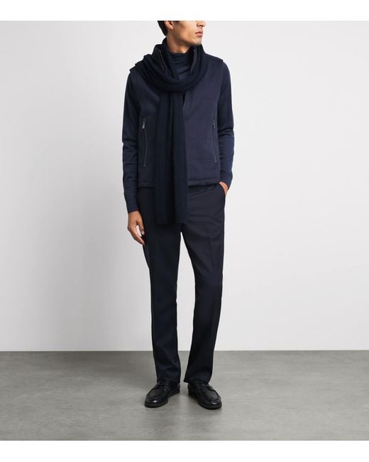 Corneliani Blue Virgin Wool Padded Gilet for men