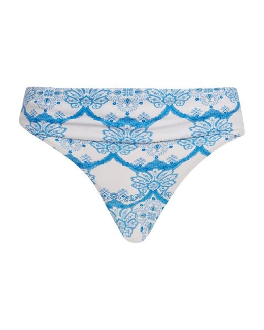 Melissa Odabash Blue Printed Brussels Bikini Bottoms