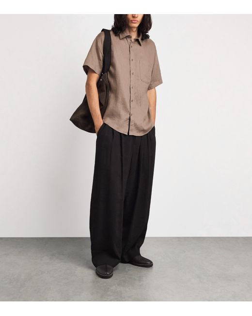 NN07 Natural Linen Short-Sleeve Shirt for men