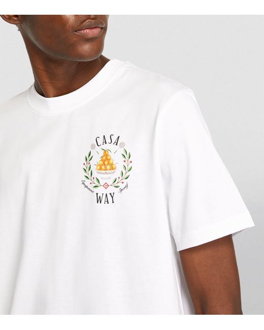 Casablancabrand White Cotton Graphic T-shirt for men