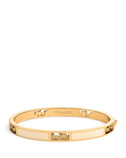 COACH Natural Signature Horse & Carriage Cut-Out Bangle Bracelet