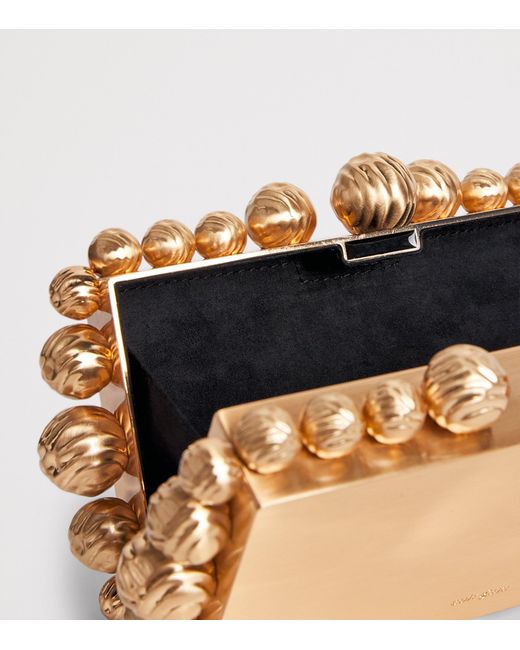 Cult Gaia Natural Beaded Eos Clutch Bag