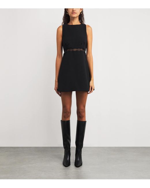 Claudie Pierlot Black Lace-Trim Mini Dress
