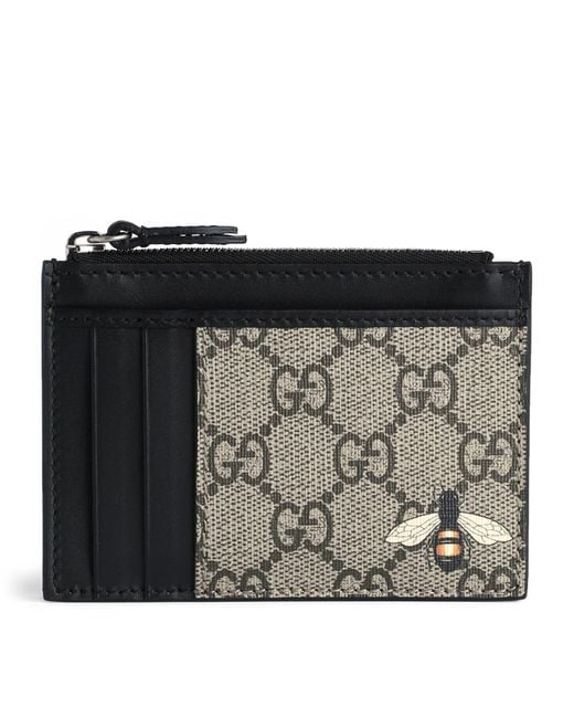 Gucci Natural gg Bee Zip Card Holder for men