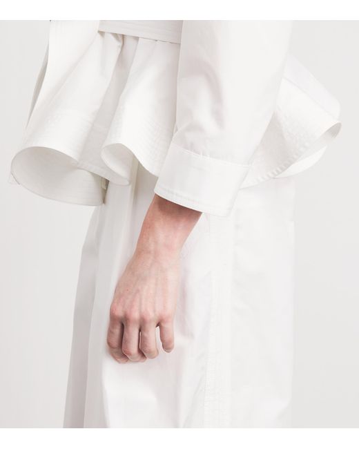 Jacquemus White Cotton Marin Cropped Trousers
