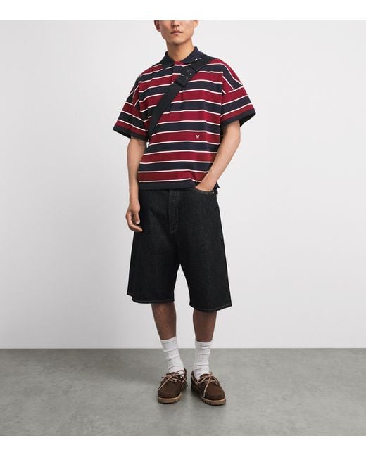 Rhude Red Stripe Fontaine Polo Shirt for men