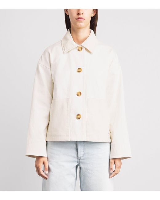 Barbour White Stretch-Cotton Cloverdale Jacket