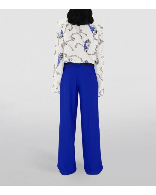 Burberry Blue Wool Tailored Trousers