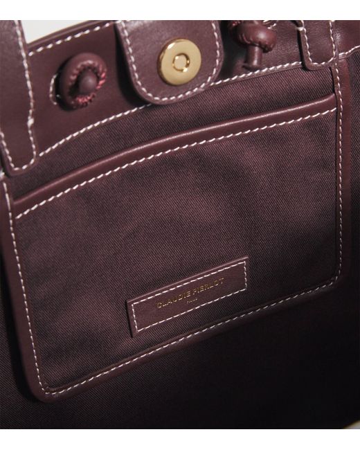 Claudie Pierlot Purple Leather Drawstring Tote Bag