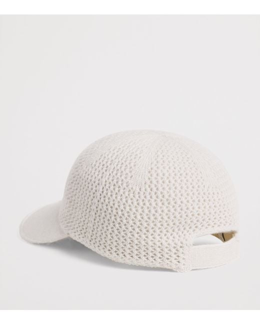 Eleventy White Cashmere Capello Baseball Cap for men