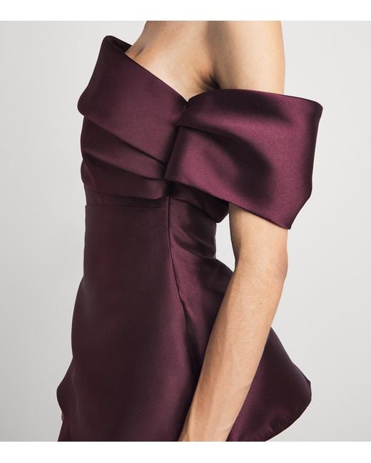Solace London Purple Satin Lucine Maxi Dress