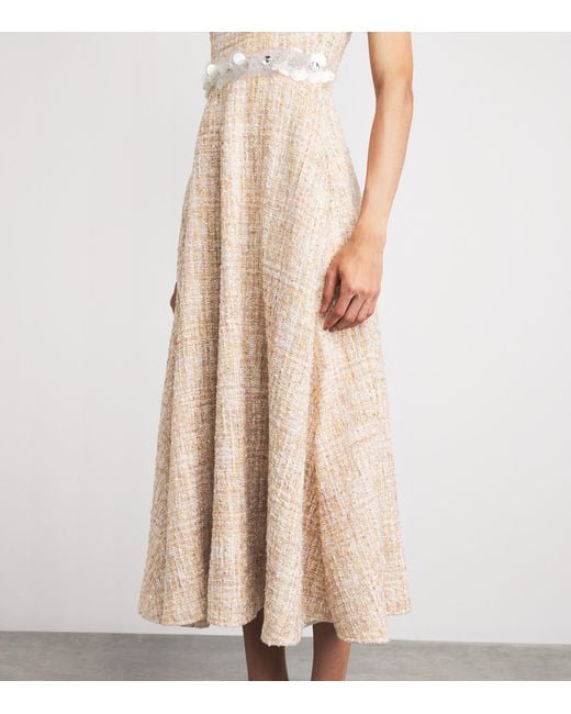 Safiyaa Natural Tweed Maisie Midi Dress