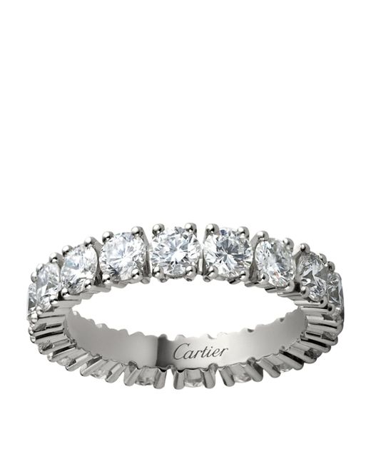 Cartier Metallic Medium Platinum And Diamond Destinée Ring