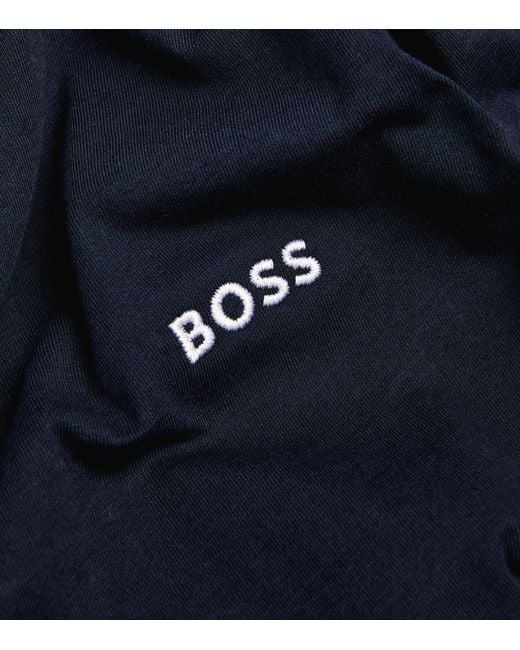Boss Blue Logo-Embroidered T-Shirt for men
