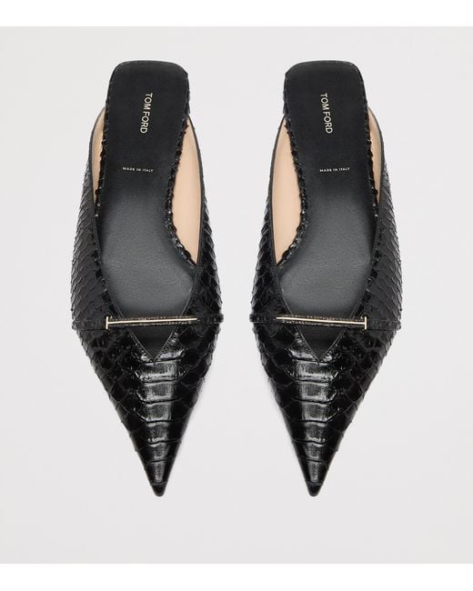 Tom Ford Black Python-Embossed Leather Julianne Mules