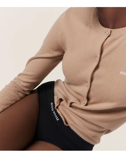 Miu Miu Black Ribbed Seamless Briefs