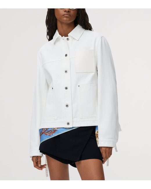 Loewe White X Paula's Ibiza Workwear Side-Tie Denim Jacket