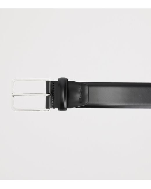 Santoni Brown Leather Belt for men