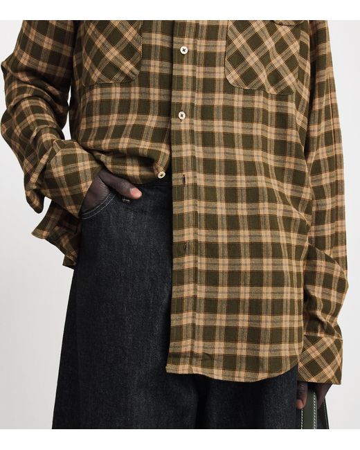 Wales Bonner Green Cotton Check Canopy Shirt