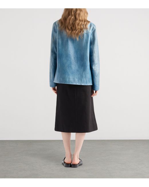 Prada Blue Nappa Leather Jacket