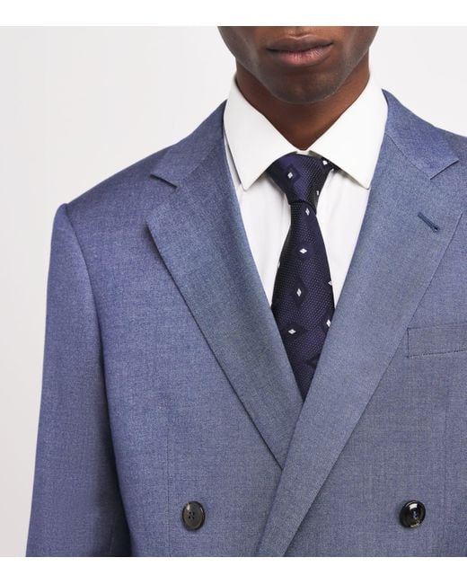 Giorgio Armani Blue Silk Geometric Print Tie for men