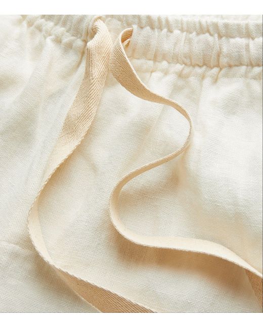 Commas White Linen Shorts for men