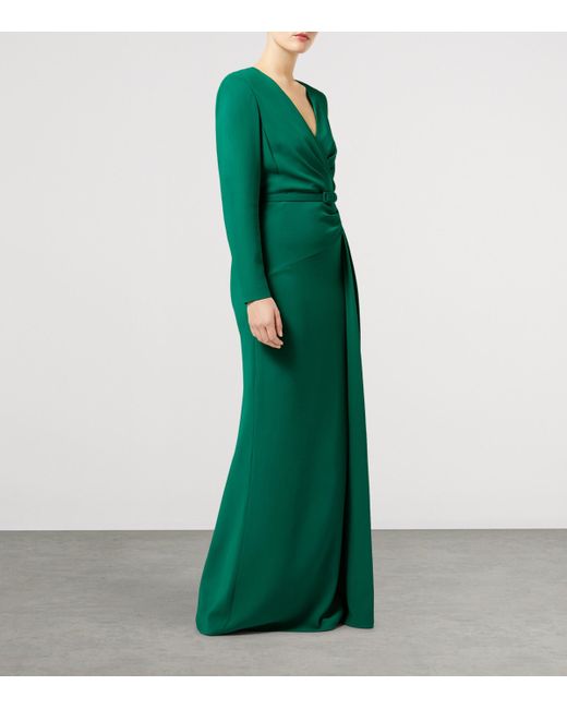 Marina Rinaldi Green Draped Maxi Dress
