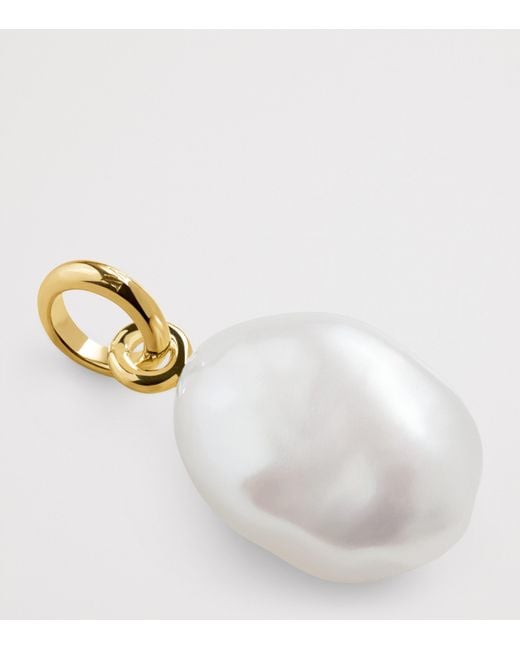 Monica Vinader White Vermeil And Baroque Pearl Pendant