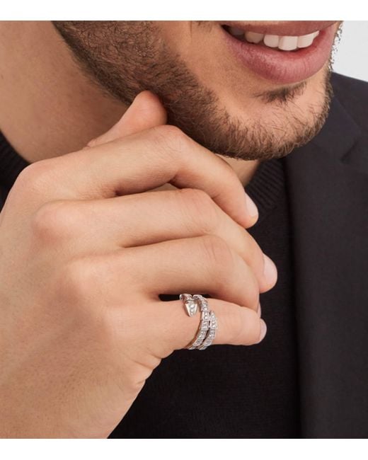 BVLGARI Metallic And Diamond Serpenti Viper Ring