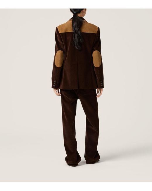 Miu Miu Black Corduroy Straight Trousers