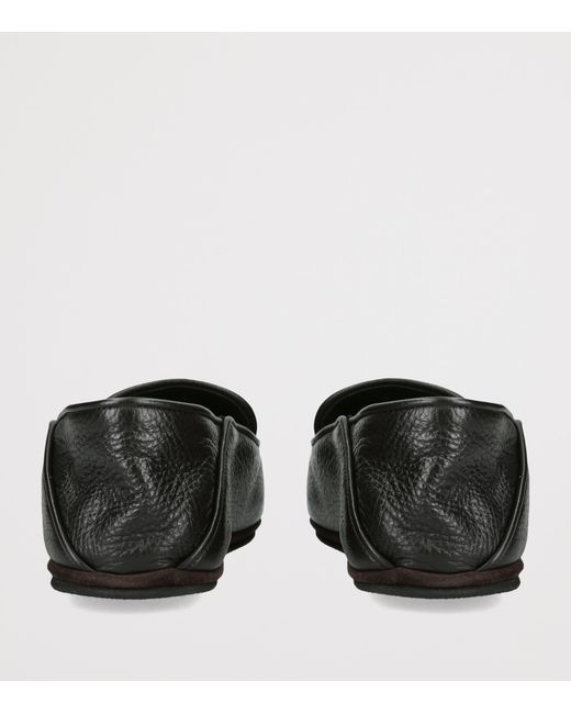 John Lobb Black Leather Kingston Ii Slippers for men