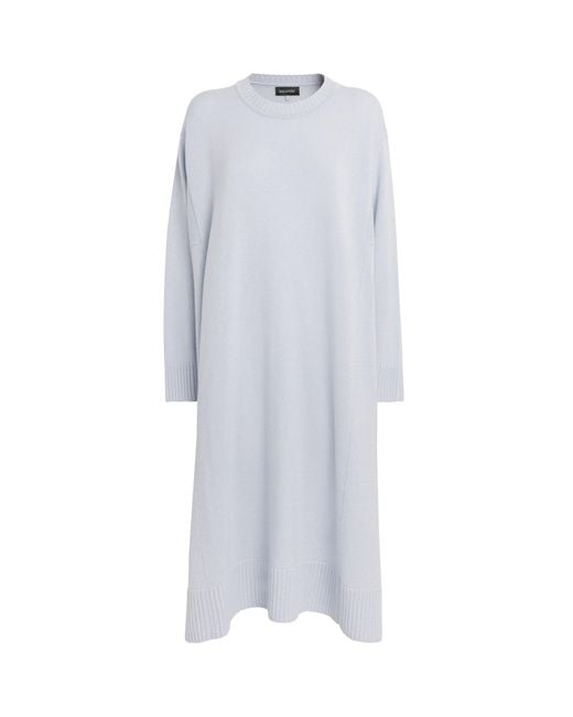 Eskandar Gray Cashmere A-Line Sweater Dress