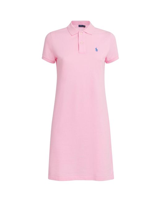 Polo Ralph Lauren Pink Cotton Mesh Polo Dress