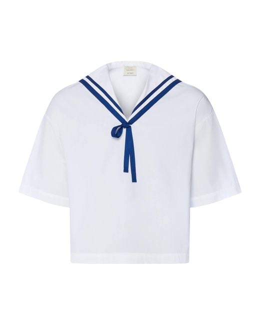 Hanro Blue X Charlotte Adam Cotton Blouse