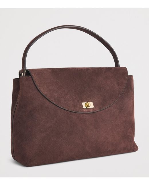 Sandro Purple Suede Le Grand Bazaar Top-Handle Bag