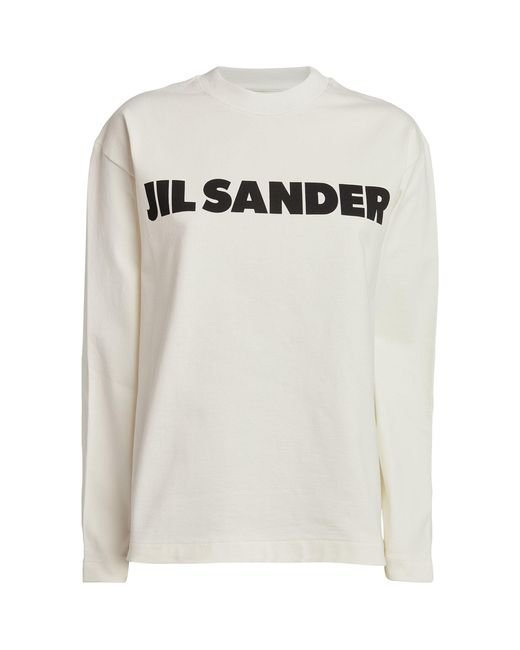 Jil Sander White Long-sleeve Logo T-shirt