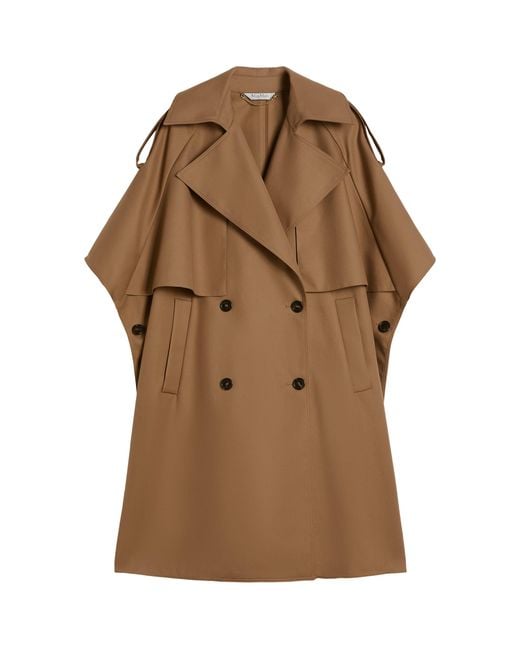 Max Mara Brown Cashmere Double-Breasted Cape
