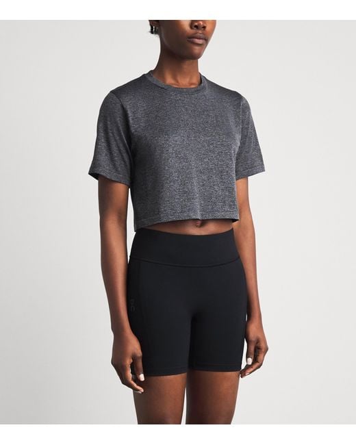 On Shoes Gray Train Flex Crop T-Shirt