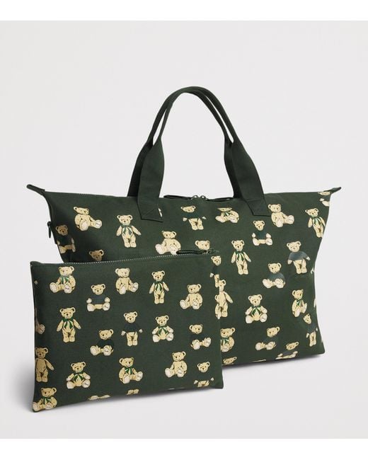 Harrods Green Henry Bear Packable Overnight Tote Bag