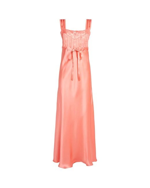 Loretta Caponi Pink Silk Hoara Nightdress