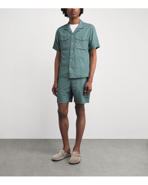 Moose Knuckles Green Monogram Button-Up Shirt for men