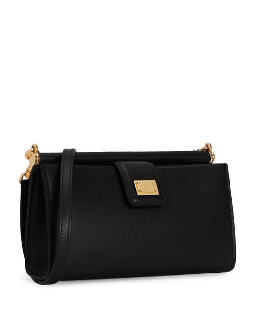 Dolce & Gabbana Black Leather Phone Bag