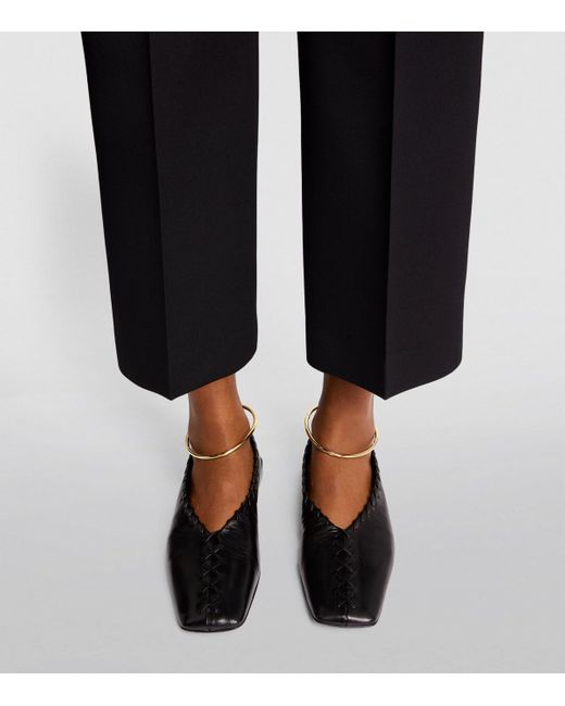 Jil Sander Leather Ring Ballet Flats in Black | Lyst