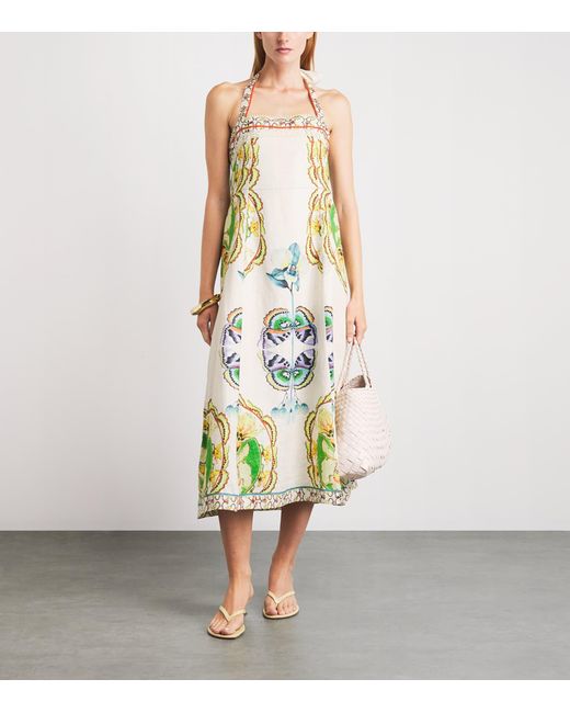 Lug Von Siga Metallic Linen Fiorenza Midi Dress