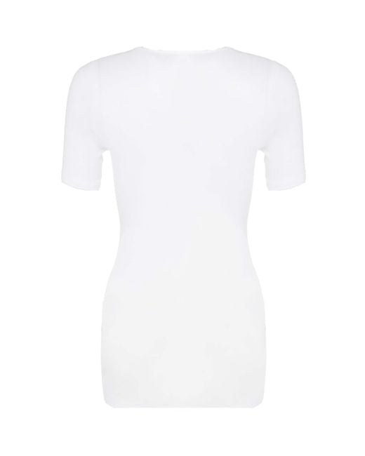 Hanro White Cotton Seamless T-Shirt