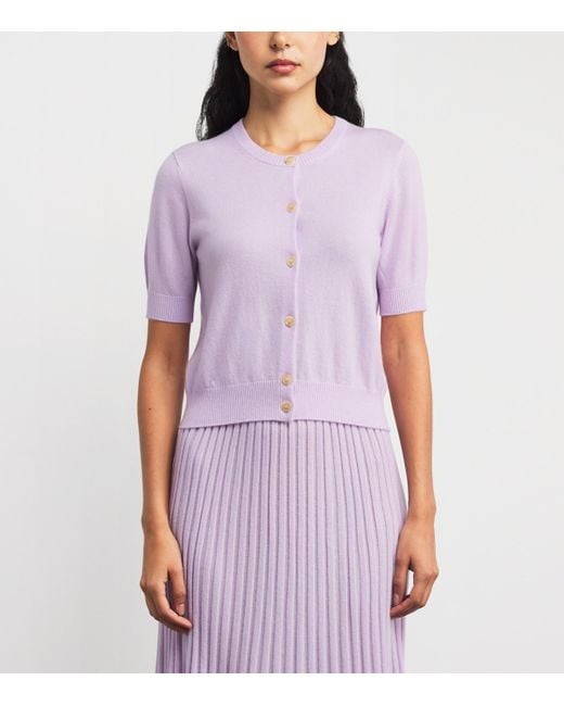 arch4 Purple Cashmere Stanley Cropped Cardigan