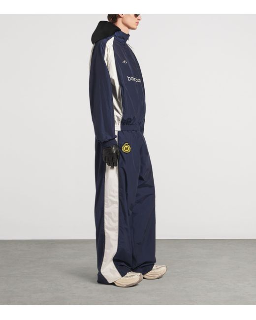 Balenciaga Blue Cotton-Blend Technical Trousers for men